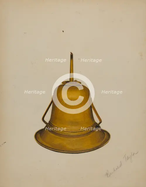 Whale Oil Lamp, c. 1938. Creator: Richard Taylor.