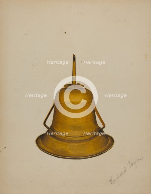Whale Oil Lamp, c. 1938. Creator: Richard Taylor.