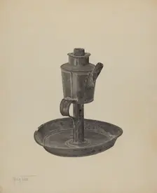 Whale Oil Lamp, c. 1939. Creator: Amelia Tuccio
