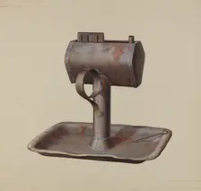 Whale Oil Lamp, c. 1939. Creator: Edward L Loper