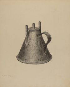 Whale Oil Lamp, c. 1940. Creator: Alfred Goldstein