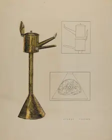 Whale Oil Lamp, c. 1940. Creator: George Yanosko