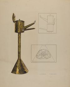 Whale Oil Lamp, c. 1940. Creator: George Yanosko