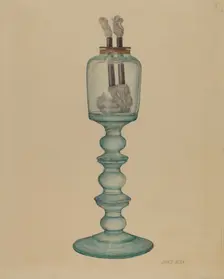 Whale Oil Lamp, c. 1940. Creator: Janet Riza