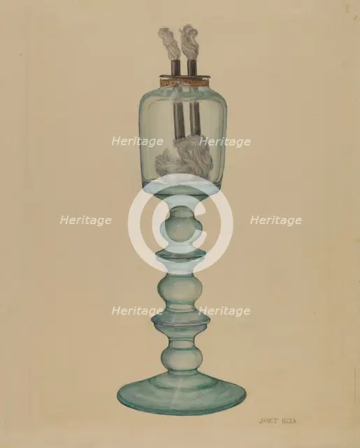 Whale Oil Lamp, c. 1940. Creator: Janet Riza.