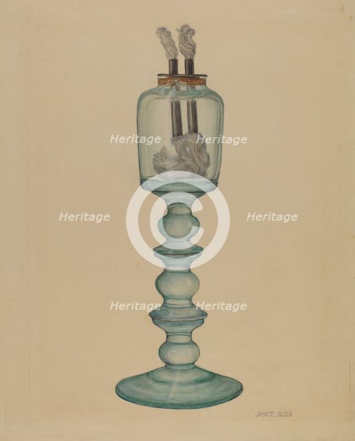 Whale Oil Lamp, c. 1940. Creator: Janet Riza.