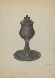 Whale Oil Lamp, c. 1940. Creator: William O. Fletcher