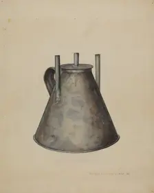 Whale Oil Lamp, c. 1942. Creator: Richard Donovan