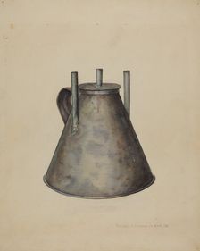 Whale Oil Lamp, c. 1942. Creator: Richard Donovan