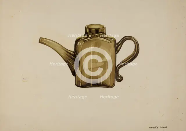 Whale Oil Lamp Filler, c. 1939. Creator: Harry King.