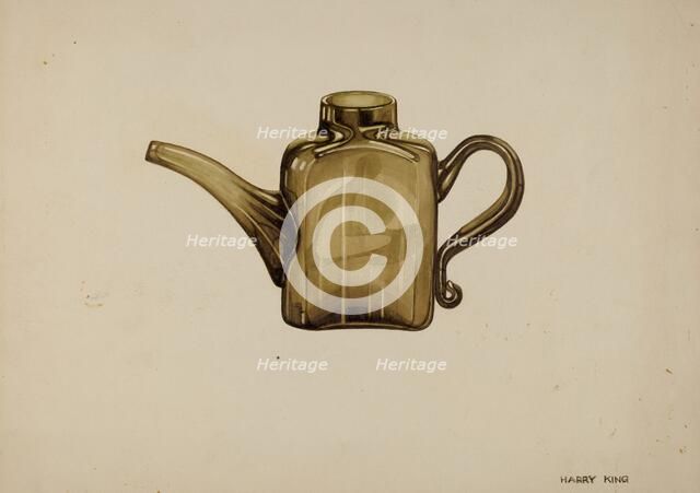 Whale Oil Lamp Filler, c. 1939. Creator: Harry King.