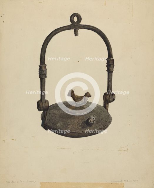 Whale Oil Ship Lamp, 1935/1942. Creator: Howard Lumbard.