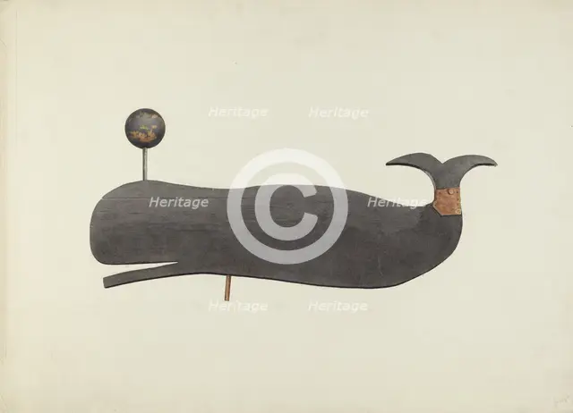 Whale Weather Vane, c. 1938. Creator: Marian Page.