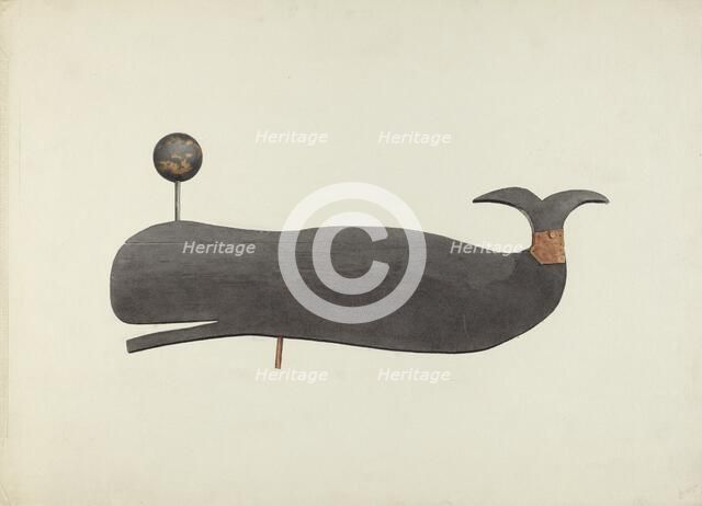 Whale Weather Vane, c. 1938. Creator: Marian Page.