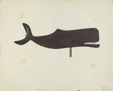 Whale Weather Vane, c. 1939. Creator: Albert Ryder
