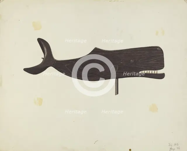 Whale Weather Vane, c. 1939. Creator: Albert Ryder.