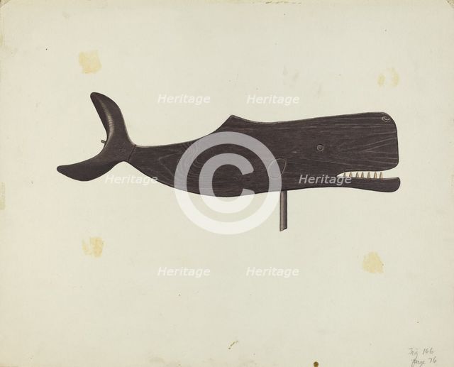 Whale Weather Vane, c. 1939. Creator: Albert Ryder.