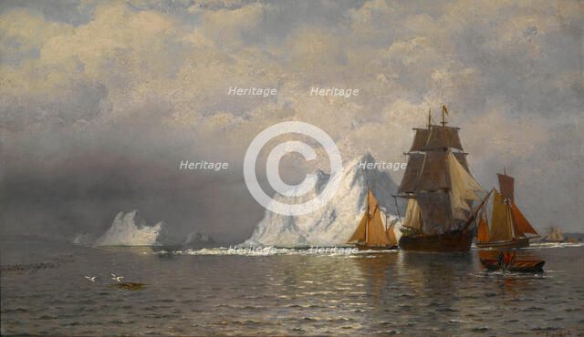 Whaler and Fishing Vessels near the Coast of Labrador, about 1880. Creator: William Bradford.