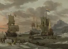 Whaling Grounds in the Arctic Ocean, 1654-1708. Creator: Abraham Storck