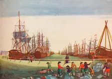 Whaling Ships at Kingston On Hull c1780. Artist: BF Liezel