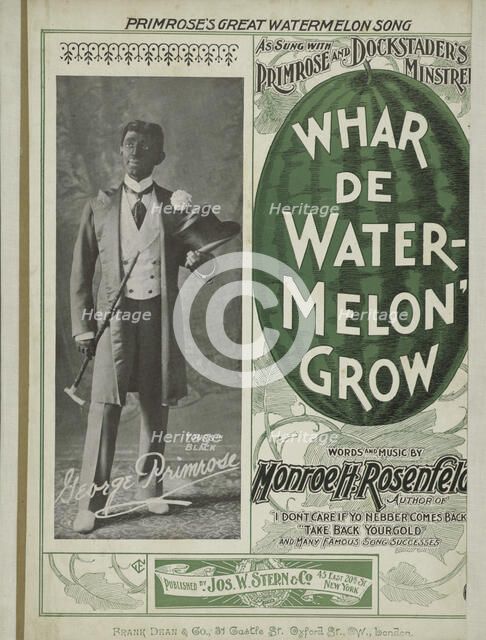 'Whar de watermelon grow', 1898. Creator: Unknown.