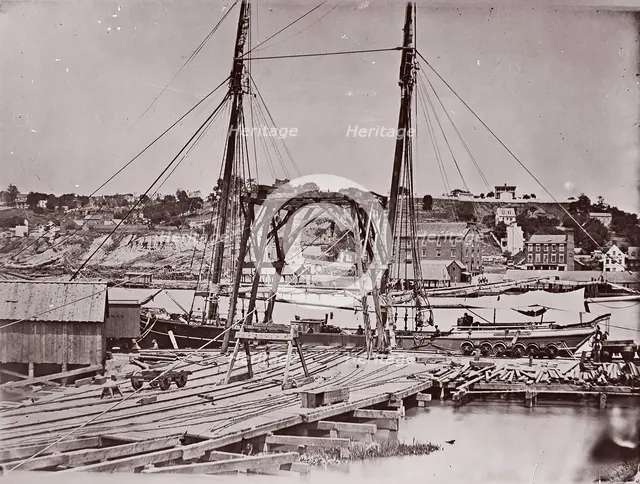 Wharf opposite Richmond, ca. 1865. Creators: John Reekie, Alexander Gardner.