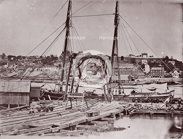 Wharf opposite Richmond, ca. 1865. Creators: John Reekie, Alexander Gardner.