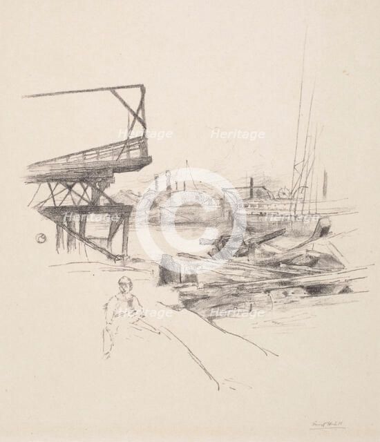 Wharf Scene, c1900-1925. Creator: Ernest Haskell.