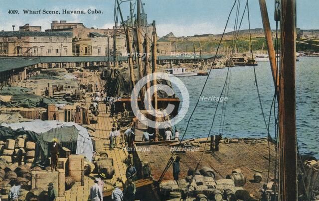 Wharf Scene, Havana, Cuba, 1910. Artist: Unknown