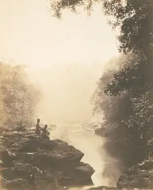 Wharfe and Pool, Below the Strid, 1854. Creator: Roger Fenton