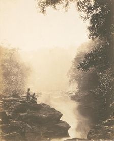 Wharfe and Pool, Below the Strid, 1854. Creator: Roger Fenton