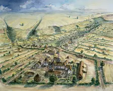 Wharram Percy Medieval Village, late 12th century, (c1990-2010). Artist: Peter Dunn