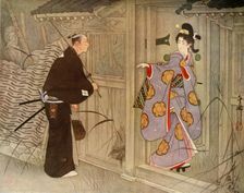 What was the young man's astonishment to see a pretty young girl standing just within the gate 19 Creator: Unknown