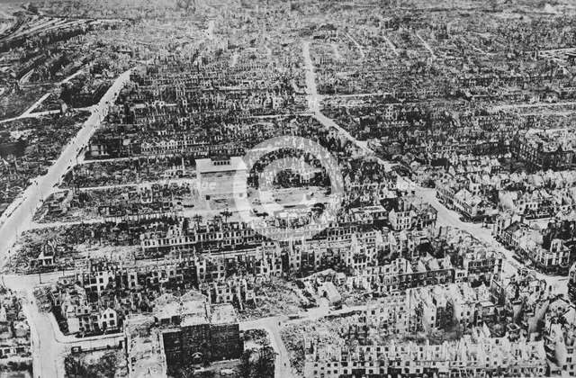 'What British Bombers Did at Bremen on the Weser', 1945. Artist: Unknown.