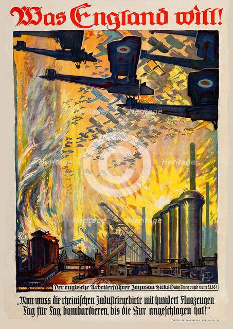 What England Wants!, 1918. Creator: Tschirch, Egon (1889-1948).
