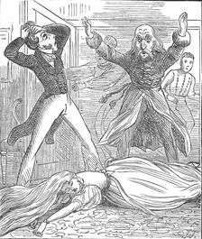 "'What is this? he exclaimed, horrorstruck. Mademoiselle has fainted I gasped out", 1872. Creator: J. J.