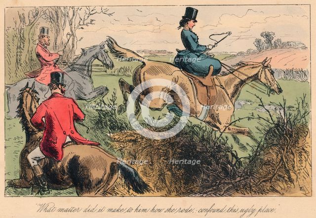 'What matter did it make to him how she rode, confound this ugly place', 1865. Artists: John Leech, Hablot Knight Browne.
