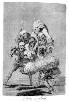 What one does to another 1799. Artist: Francisco Goya