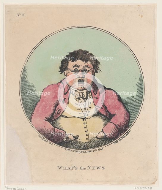 What's The News, October 20, 1799., October 20, 1799. Creator: Thomas Rowlandson.