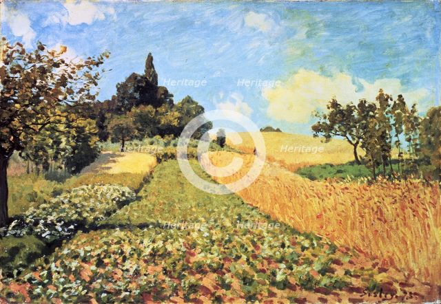  'Wheat Field', oil Painting by Alfred Sisley.