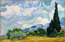 Wheat Field with Cypresses, 1889. Artist: Gogh, Vincent, van (1853-1890)
