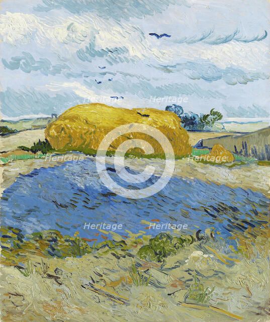 Wheat stack under a cloudy sky, Auvers-sur-Oise, 1889. Creator: Gogh, Vincent, van (1853-1890).