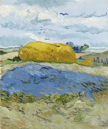 Wheat stack under a cloudy sky, Auvers-sur-Oise, 1889. Creator: Gogh, Vincent, van (1853-1890)