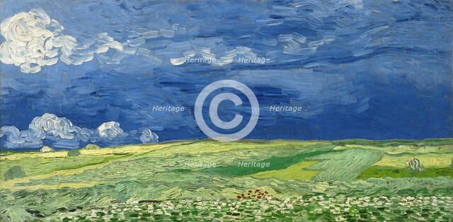 Wheatfield under thunderclouds, 1890. Artist: Gogh, Vincent, van (1853-1890)