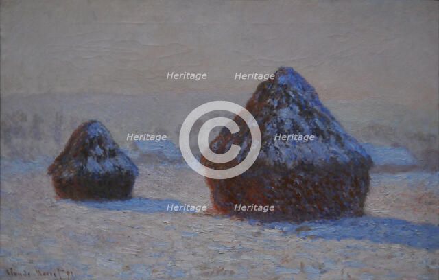 Wheatstacks, Snow Effect, Morning, 1891. Artist: Monet, Claude (1840-1926)