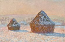 Wheatstacks, Snow Effect, Morning (Meules, Effet de Neige, Le Matin), 1891. Creator: Claude Monet