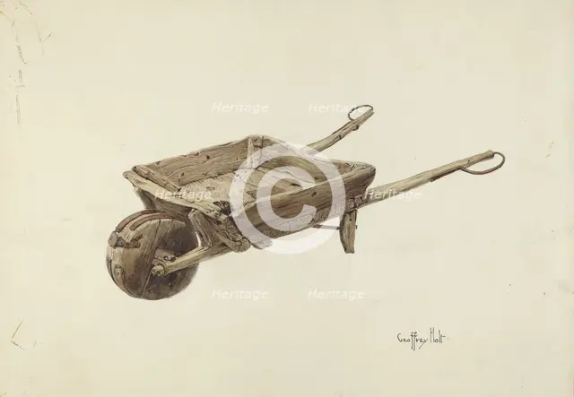 Wheel Barrow, c. 1938. Creator: Geoffrey Holt.
