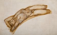 Wheel of Fortune - Male Nude - Nude Study of a Slave, 1882. Creator: Sir Edward Coley Burne-Jones