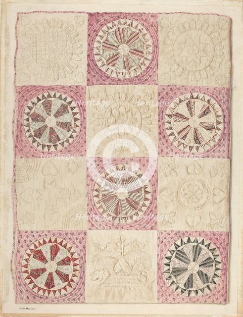 Wheel of Fortune Quilt, c. 1940. Creator: Edith Magnette.