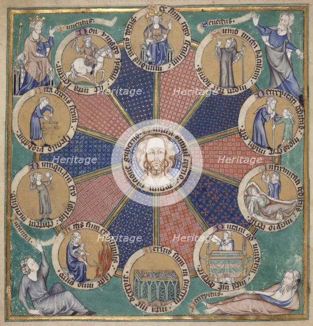 Wheel of the Ten Ages of Man, c1310.  Creator: Master of the Madonna.